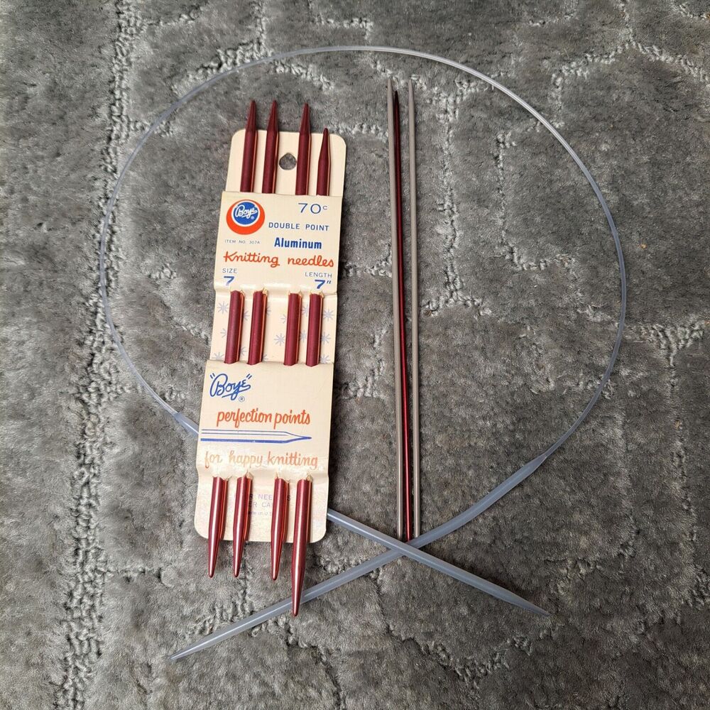 Vintage BOYE Aluminum Knitting Needles SIZE 7 DOUBLE POINTED 7 INCH PLUS 4 MORE